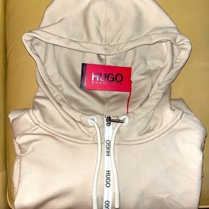 **NEW** Hugo Boss “Dongsun” half zip unisex beige hoodie